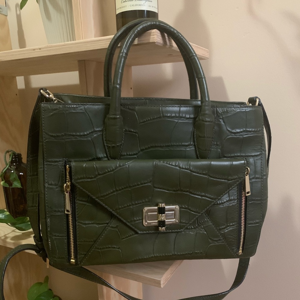 Diane von Furstenberg Green Leather Bag